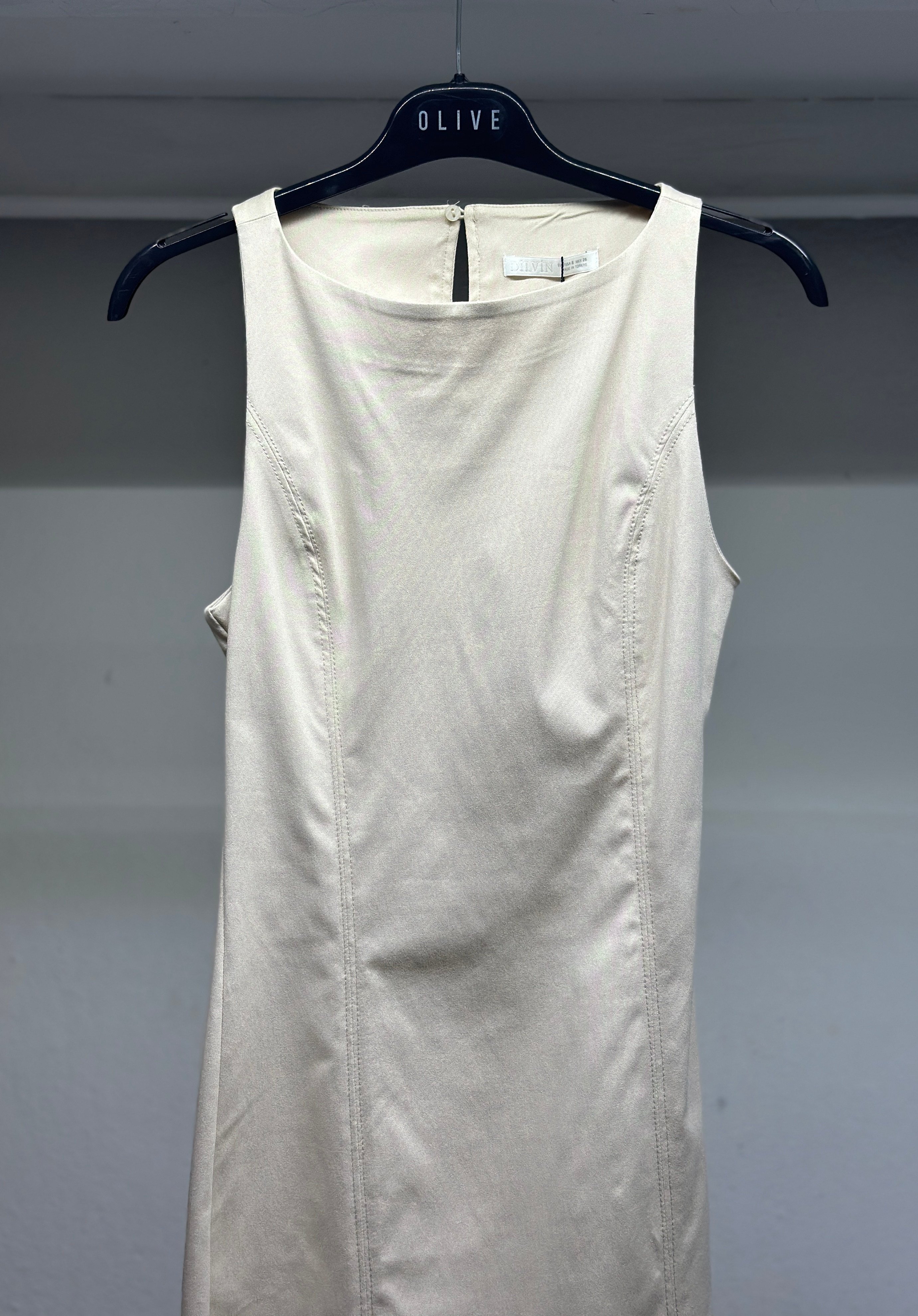 OLIVE-91099 MİDİ ELBİSE TAŞ