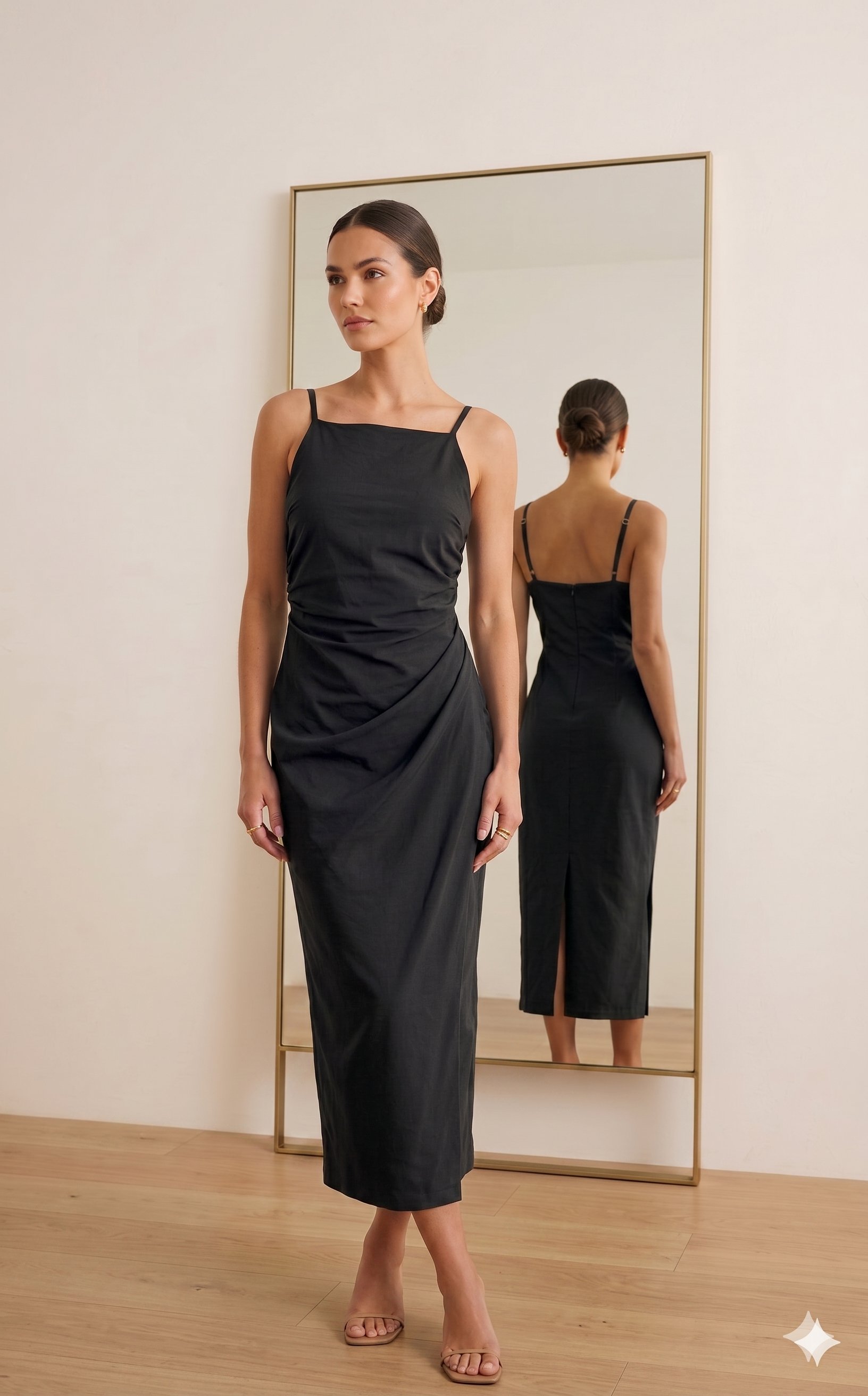 OLIVE-91479 BZG MD ELBİSE SİYAH