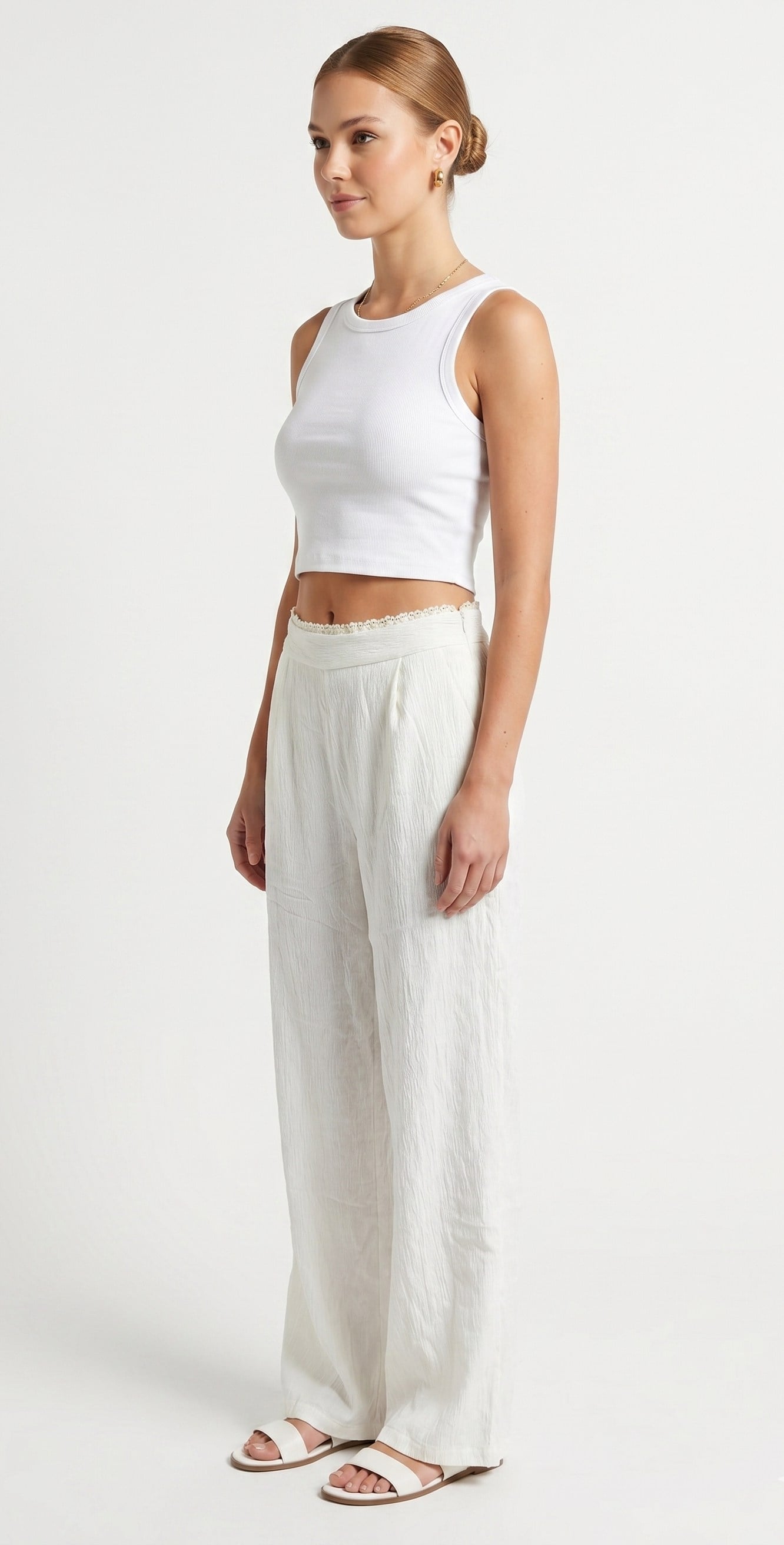 OLIVE-T02247 PANTOLON EKRU