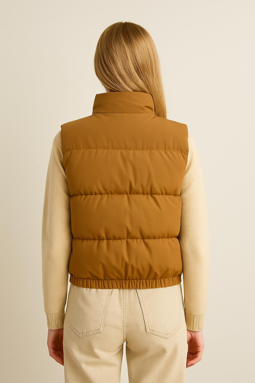 Fermuarlı Şişme Yelek M0308 Camel