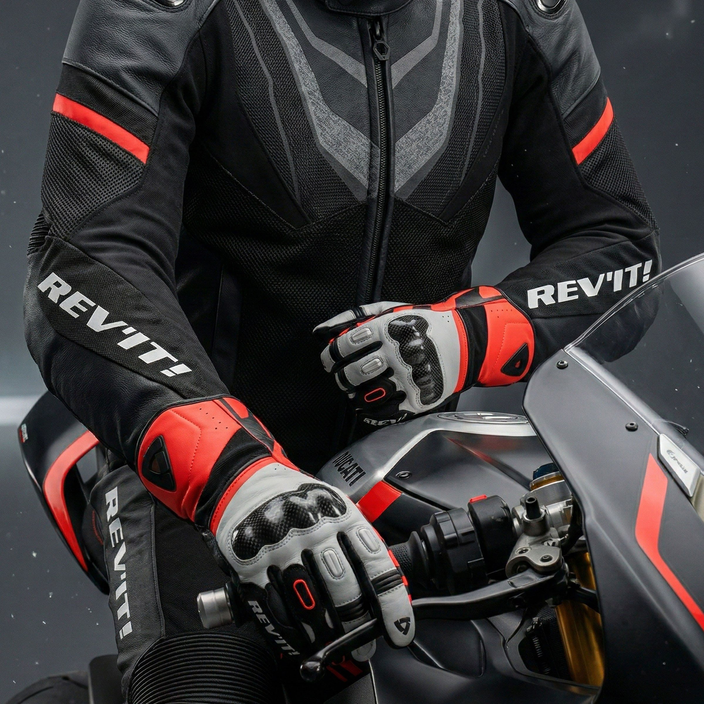 Revit RSR 5 Spor Motosiklet Eldiveni | Deri & KorumalıREV'IT! RSR5 Deri Motosiklet Eldiveni Beyaz Kırmızı