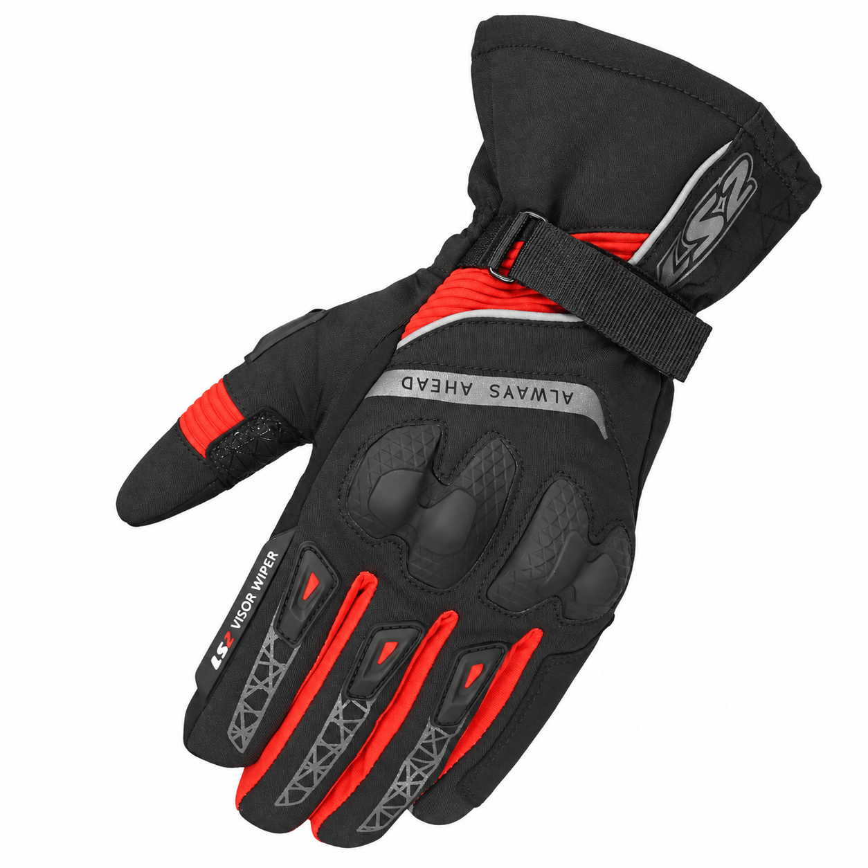 LS2 Snow Evo H2O Eldiven Siyah Kırmızı | Hipora Kışlık KP-1Ls2 Snow Evo H2O Eldiven Siyah Kırmızı