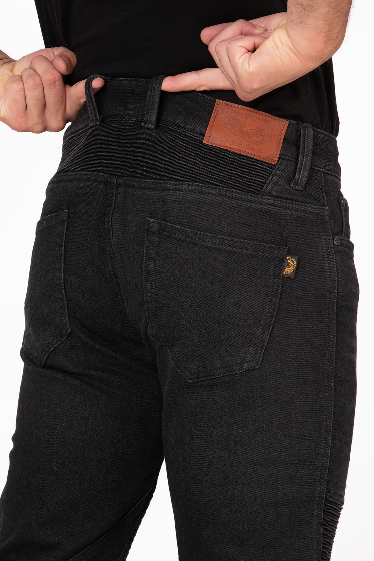 The Biker Jeans Iron Shield Flexi Siyah Kevlar Motor KotuTheBikerJeans Iron Shield Flexi Black Motosiklet Kot Pantolonu