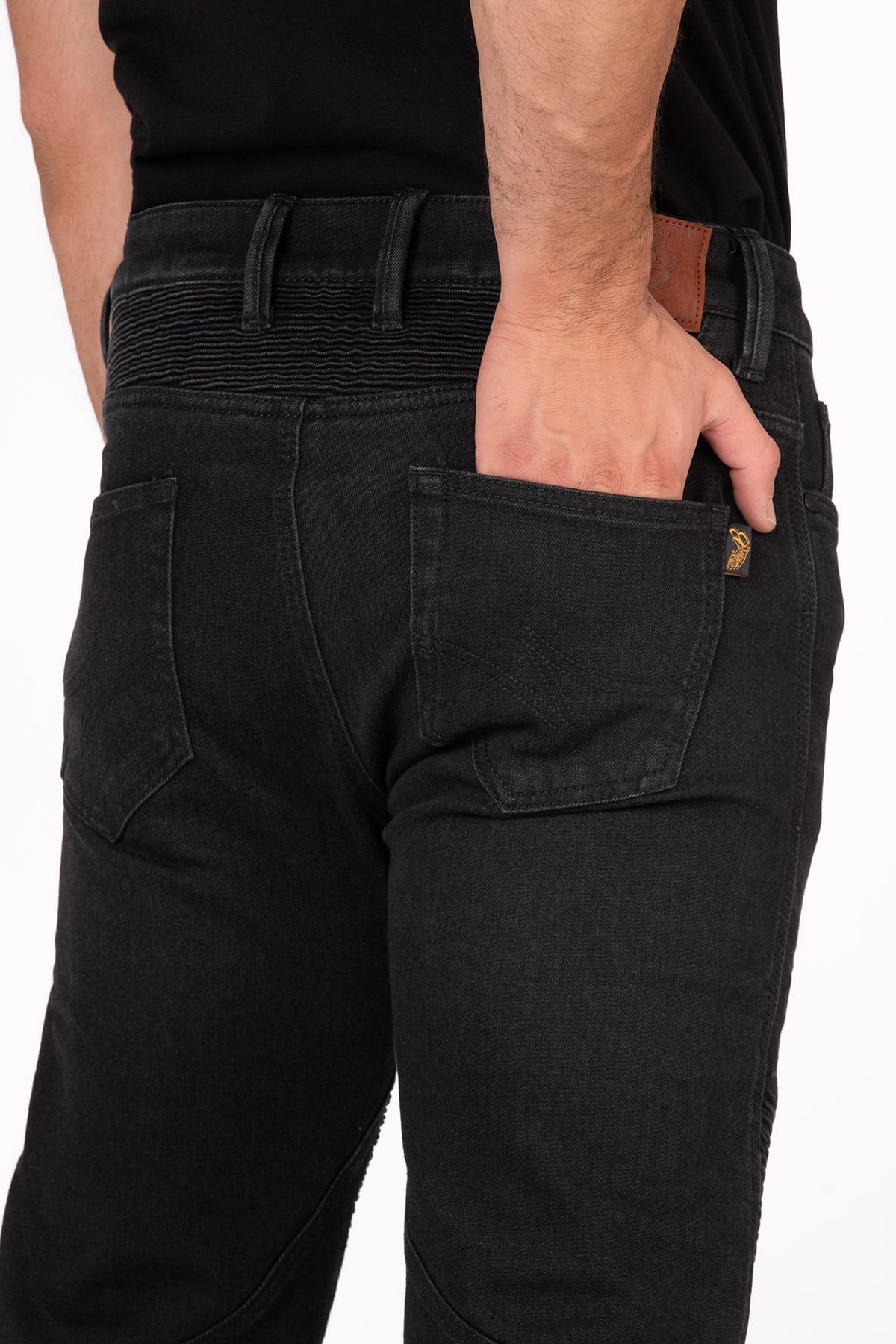 The Biker Jeans Iron Shield Flexi Siyah Kevlar Motor KotuTheBikerJeans Iron Shield Flexi Black Motosiklet Kot Pantolonu