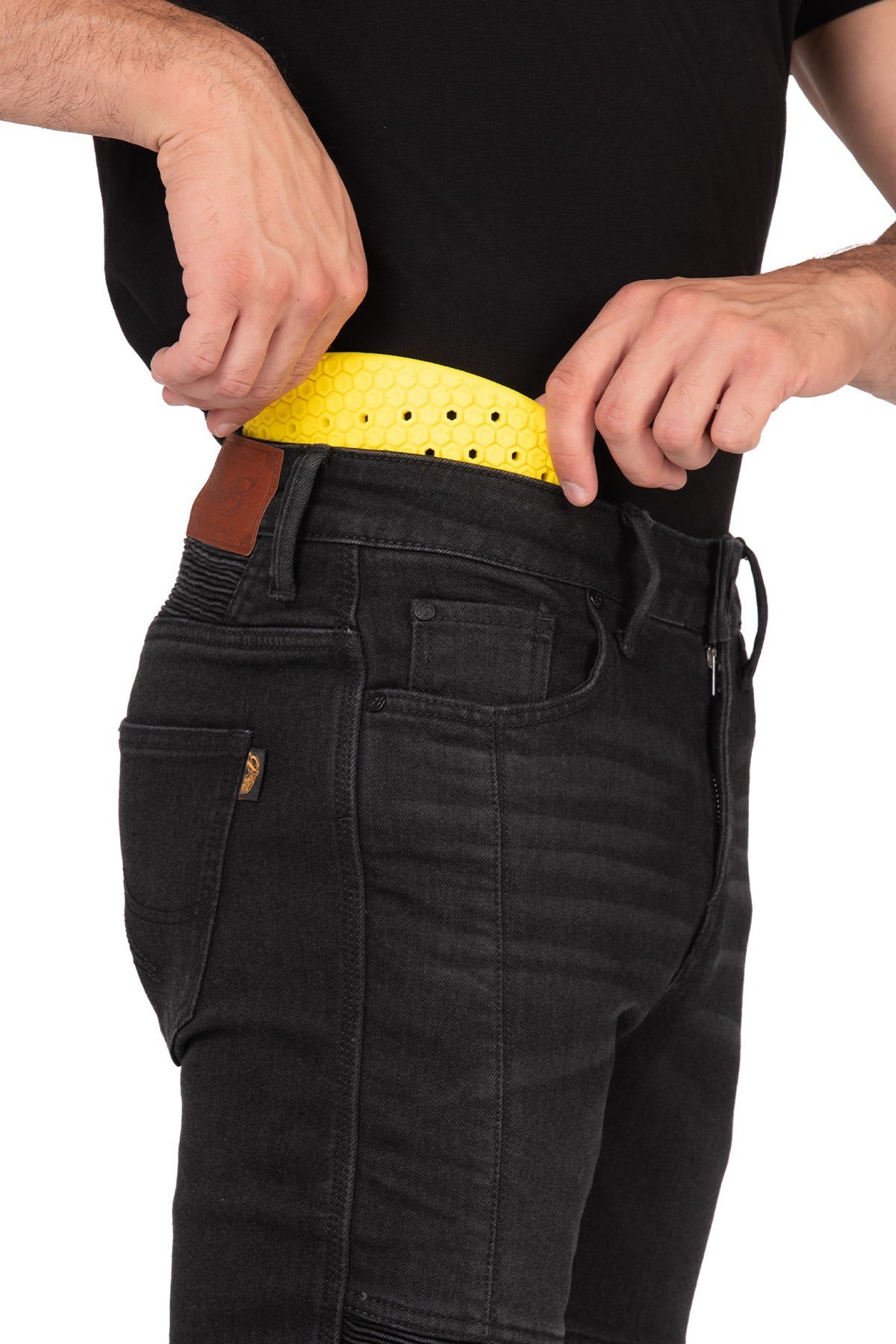 The Biker Jeans Iron Shield Flexi Siyah Kevlar Motor KotuTheBikerJeans Iron Shield Flexi Black Motosiklet Kot Pantolonu