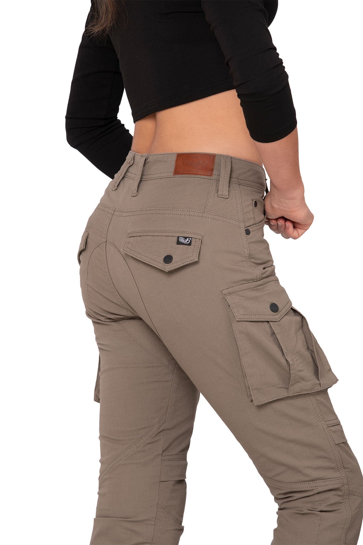 The Biker Jeans Truva Cargo Bej Kadın Pantolon | AA SertifikalıTheBikerJeans Truva Cargo Beige Korumalı Motosiklet Pantolonu Kadın