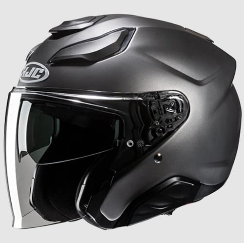 HJC F31 Semi Flat Titanium Kask | Güneş Vizörlü ECE 22.06Hjc F31 Semi Flat Titanium Kask