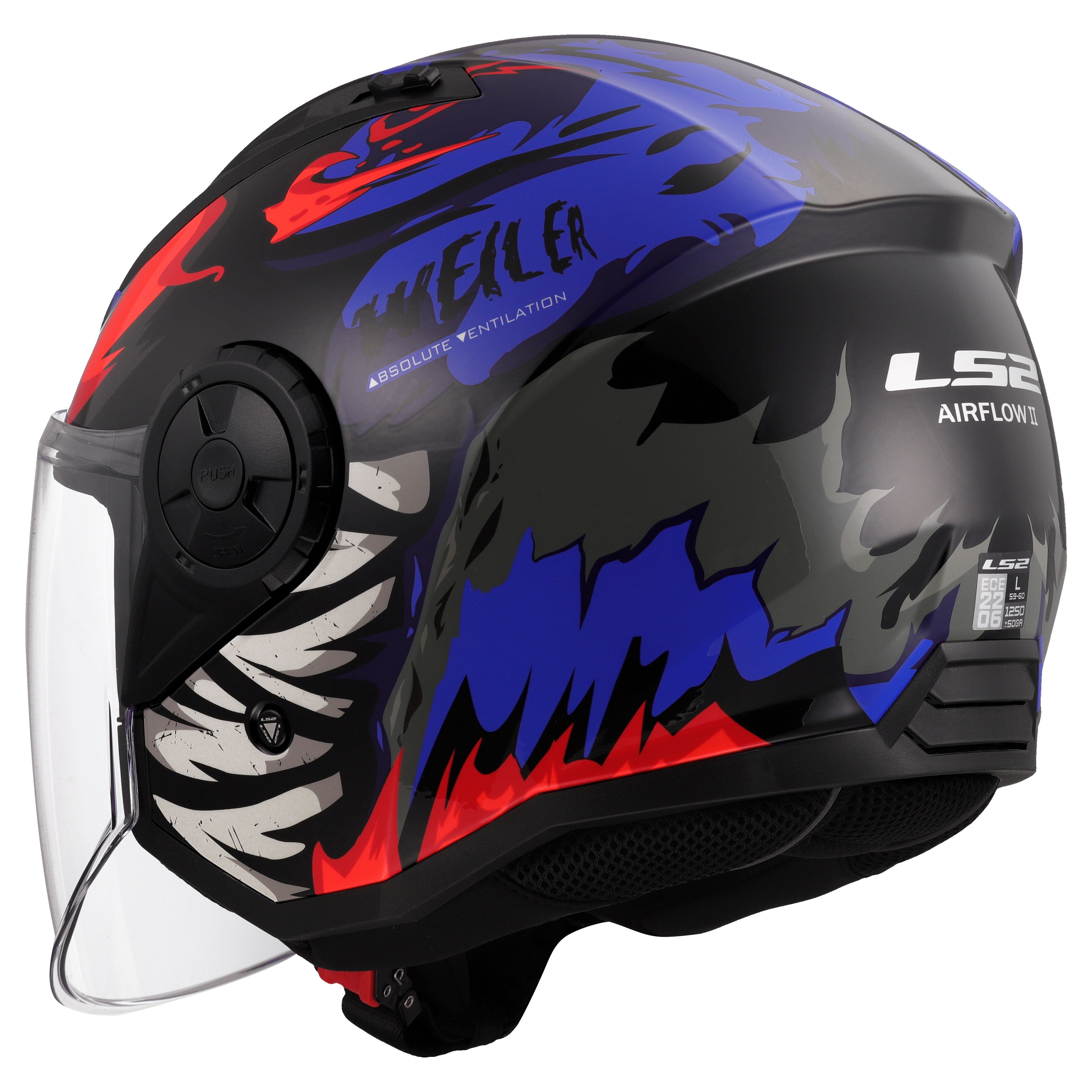 LS2 Airflow 2 Weiler Mat Siyah Mavi Turuncu KaskLs2 Airflow 2 Weiler Mat Siyah Mavi Turuncu Kask