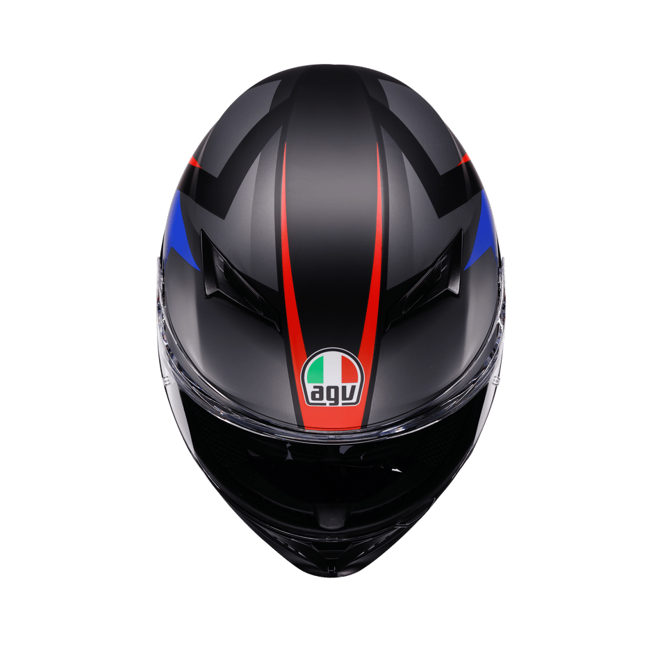 AGV K3 Striga Matt Black Blue Red | ECE 22.06 & PinlockAgv K3 Mplk Striga Matt Black Blue Red Kapalı Kask