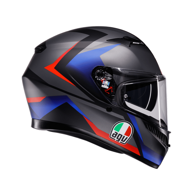 AGV K3 Striga Matt Black Blue Red | ECE 22.06 & PinlockAgv K3 Mplk Striga Matt Black Blue Red Kapalı Kask