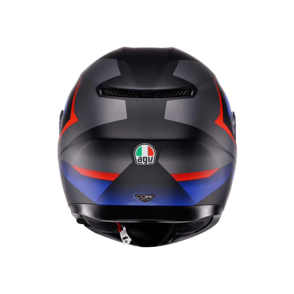 AGV K3 Striga Matt Black Blue Red | ECE 22.06 & PinlockAgv K3 Mplk Striga Matt Black Blue Red Kapalı Kask