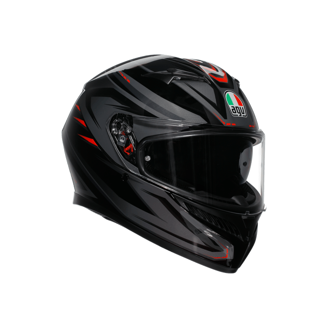 AGV K3 Syth Black Red Kask | ECE 22.06 & Pinlock DahilAgv K3 Syth Black Red Kapalı Kask