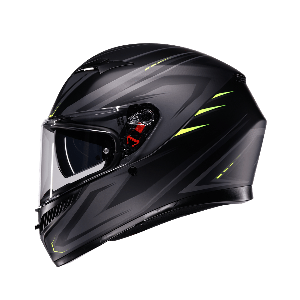 AGV K3 Syth Matt Black Yellow Fluo | ECE 22.06 & PinlockAgv K3 Syth Mplk Matt Black Yellow Fluo Kapalı Kask