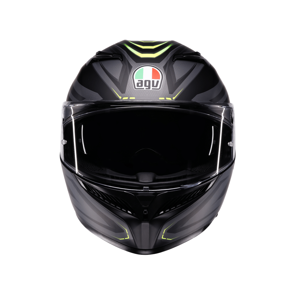 AGV K3 Syth Matt Black Yellow Fluo | ECE 22.06 & PinlockAgv K3 Syth Mplk Matt Black Yellow Fluo Kapalı Kask