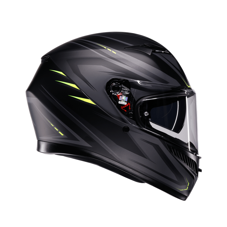 AGV K3 Syth Matt Black Yellow Fluo | ECE 22.06 & PinlockAgv K3 Syth Mplk Matt Black Yellow Fluo Kapalı Kask