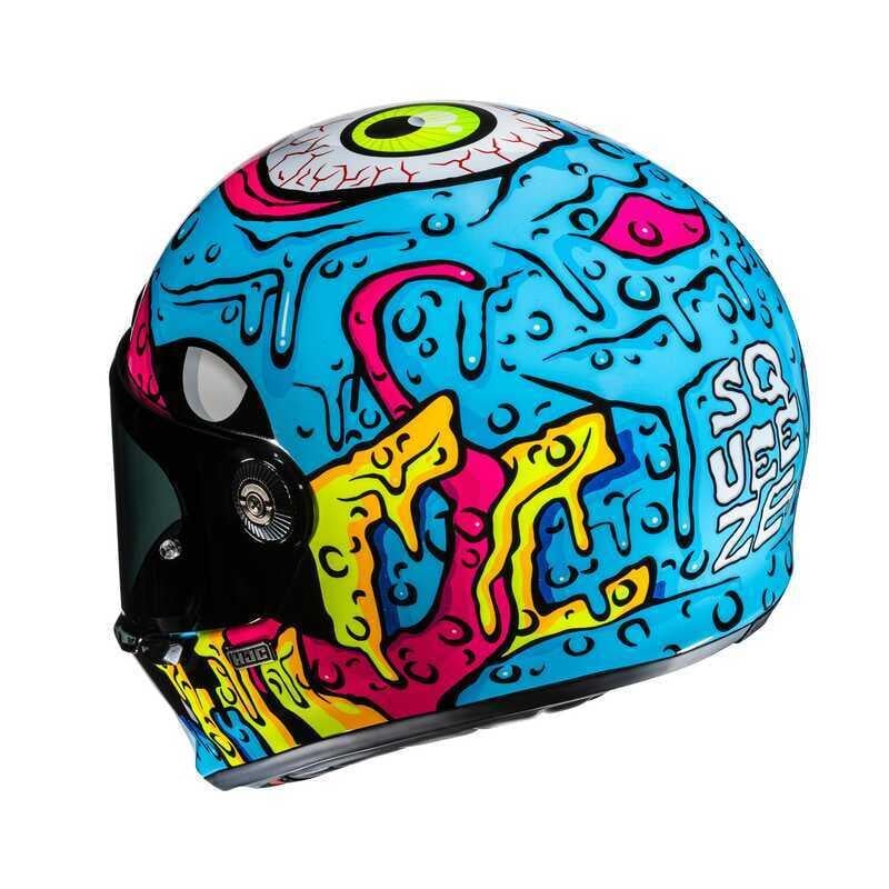 HJC V10 Kask Squeeze MC28 | Fiberglas Retro TasarımHjc V10 Kask Squeeze MC28