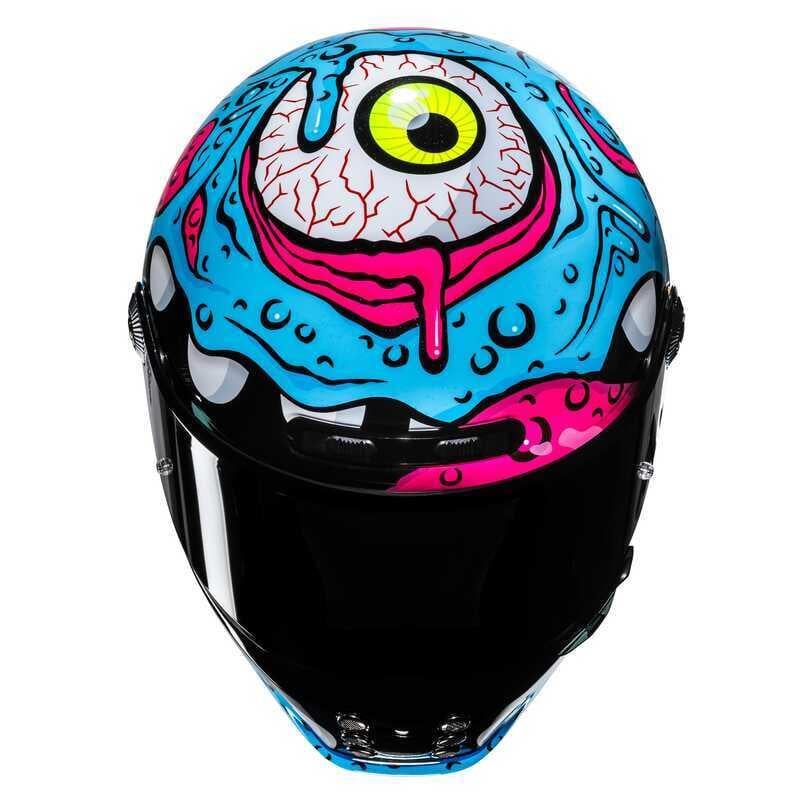 HJC V10 Kask Squeeze MC28 | Fiberglas Retro TasarımHjc V10 Kask Squeeze MC28