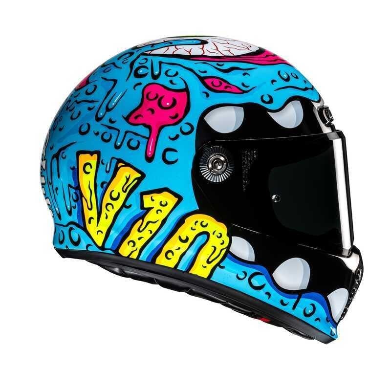 HJC V10 Kask Squeeze MC28 | Fiberglas Retro TasarımHjc V10 Kask Squeeze MC28