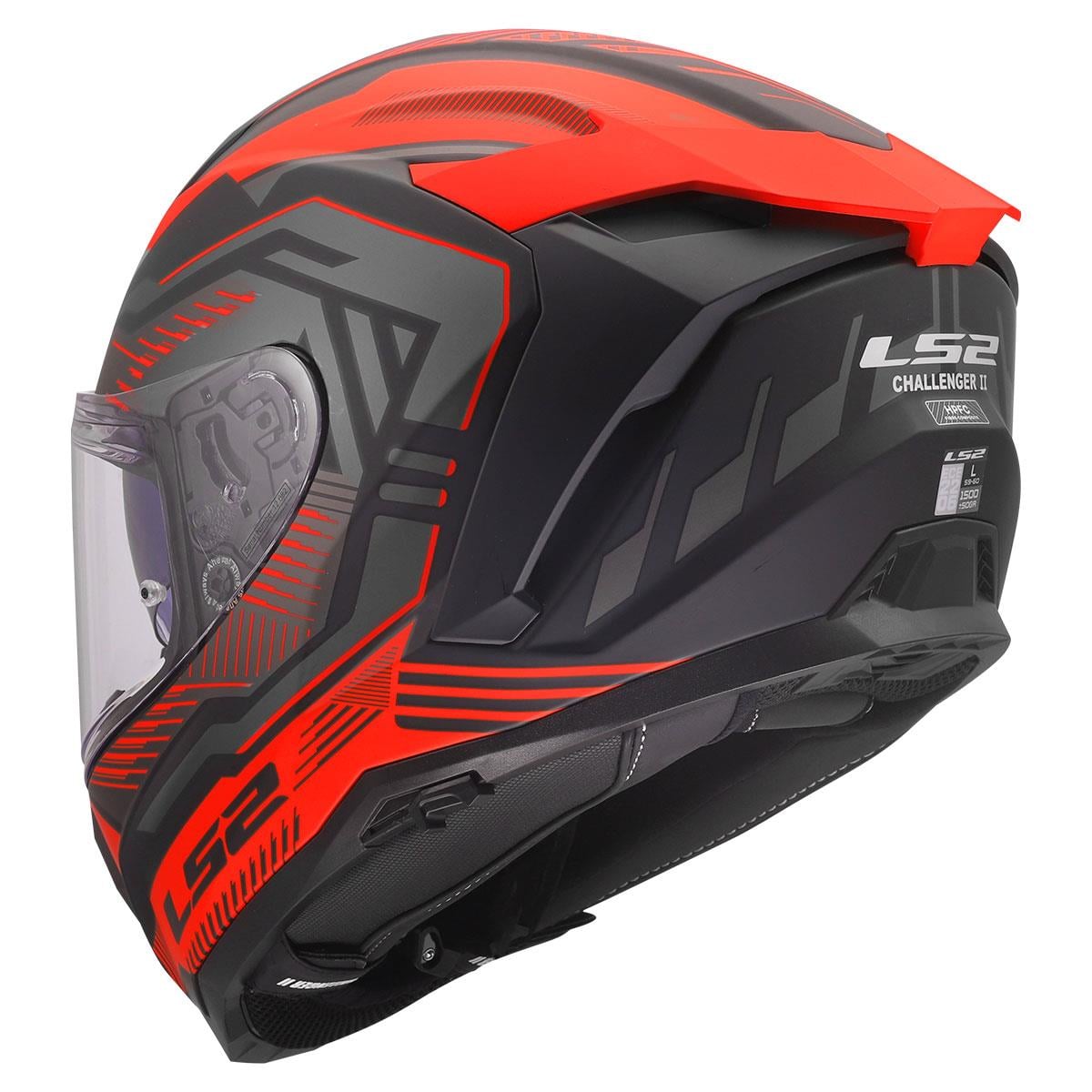 LS2 Challenger 2 Dravix Mat Kırmızı Kask | ECE 22.06 FiberLs2 Challenger 2 Dravix Mat Kırmızı Kask