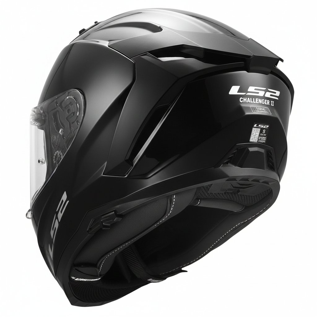 LS2 Challenger 2 Parlak Siyah Kask | HPFC Fiber & ECE 22.06Ls2 Challenger 2 Siyah Kask Parlak Siyah