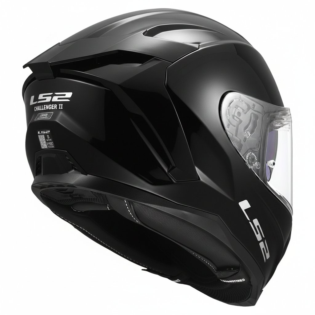 LS2 Challenger 2 Parlak Siyah Kask | HPFC Fiber & ECE 22.06Ls2 Challenger 2 Siyah Kask Parlak Siyah