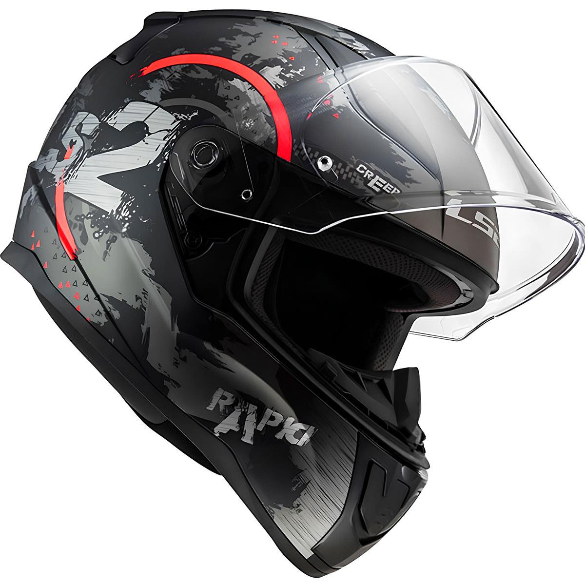 Ls2 Rapid 2 Circle Mat Siyah-Kırmızı Kask