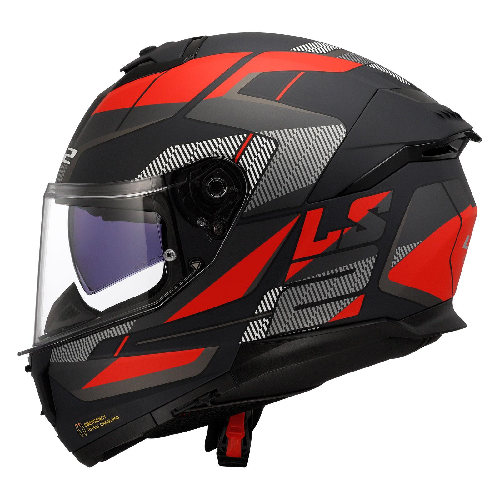 Ls2 Stream 2 Road Mat Siyah-Titanium-Kırmızı Kask