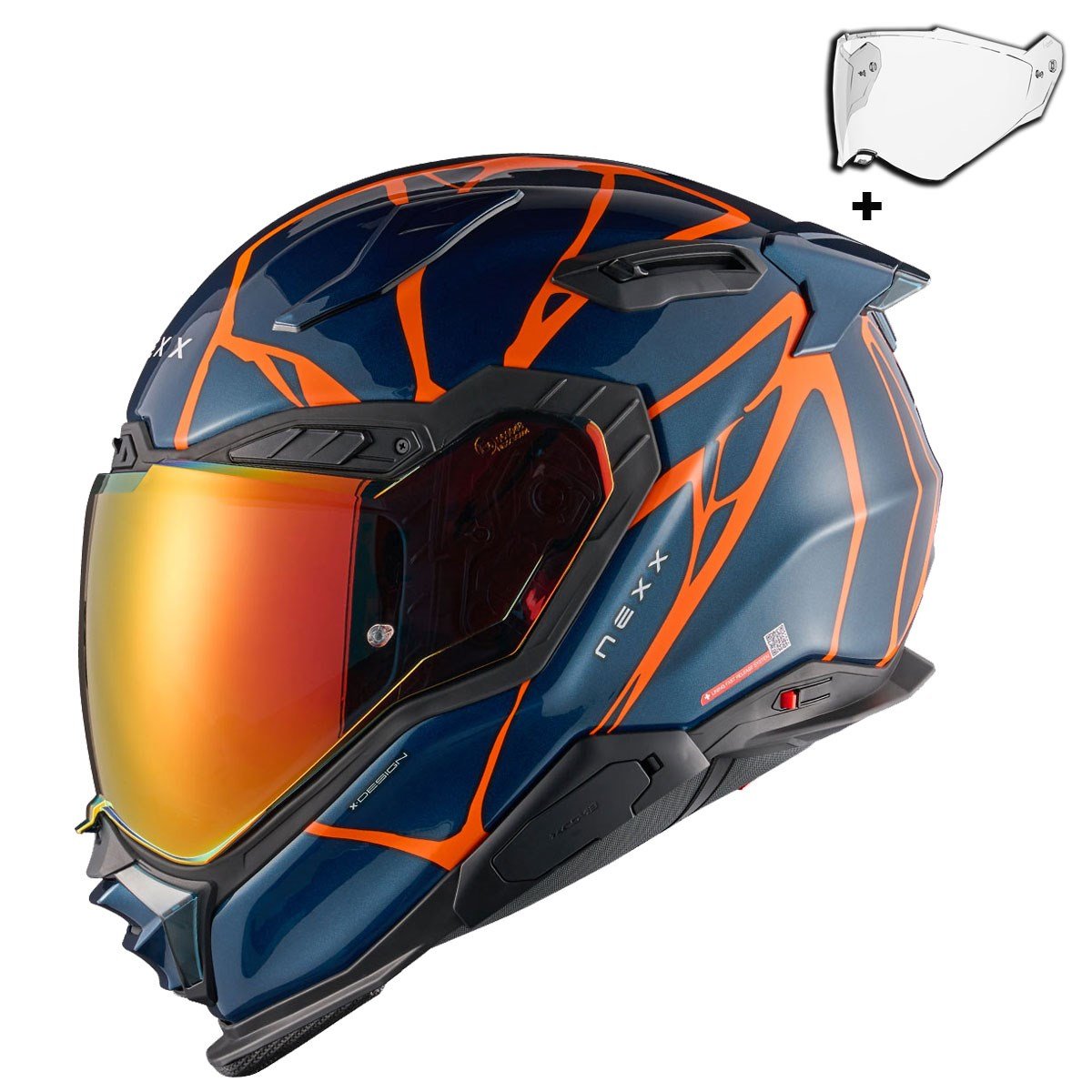 Nexx X.WST 3 B-Side Mavi Turuncu Kask | ECE 22.06Nexx X.WST 3 B-Side Mavi Turuncu Kask