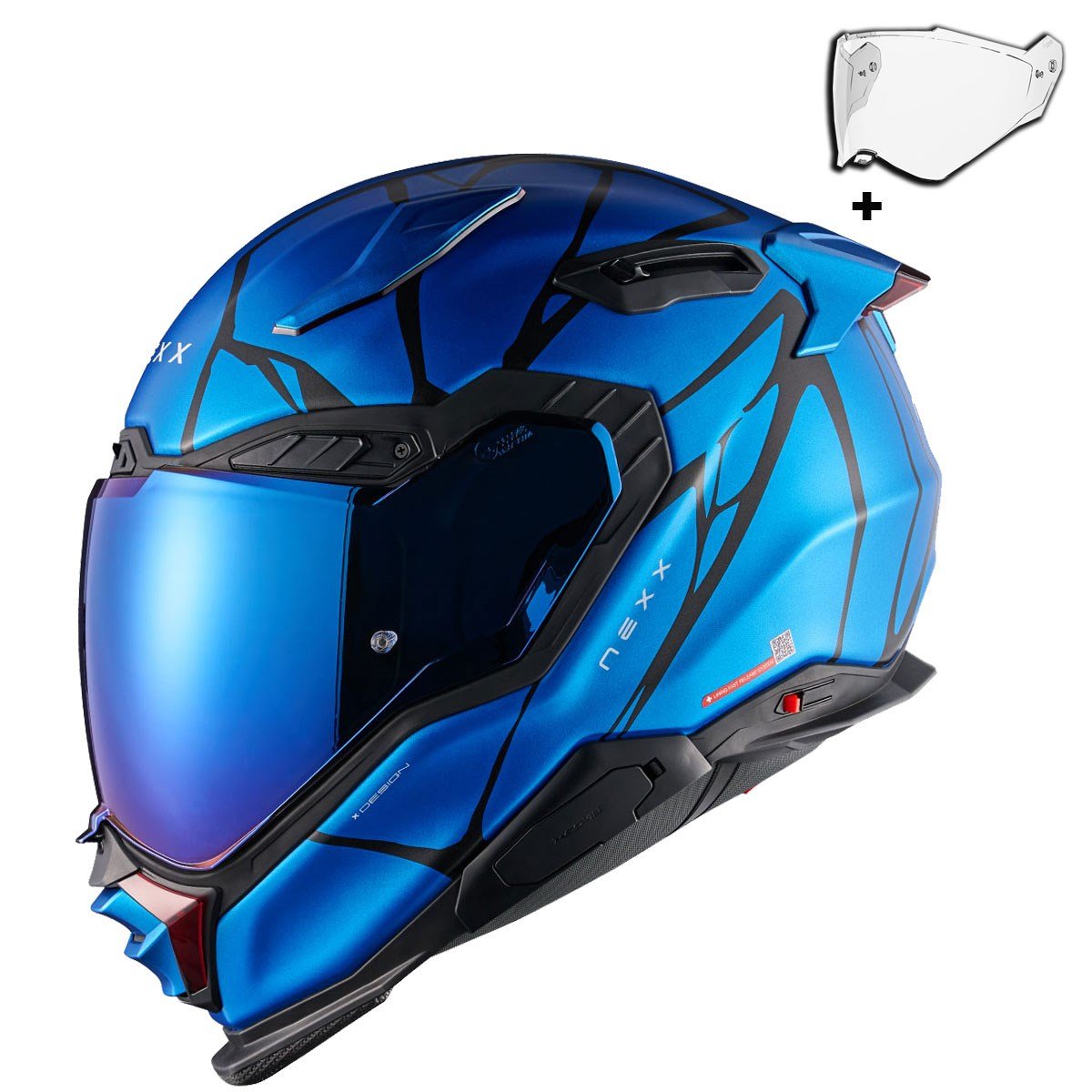 Nexx X.WST 3 Mat Mavi Siyah Kask | ECE 22.06 FiberglasNexx X.WST 3 Mat Mavi Siyah Kask