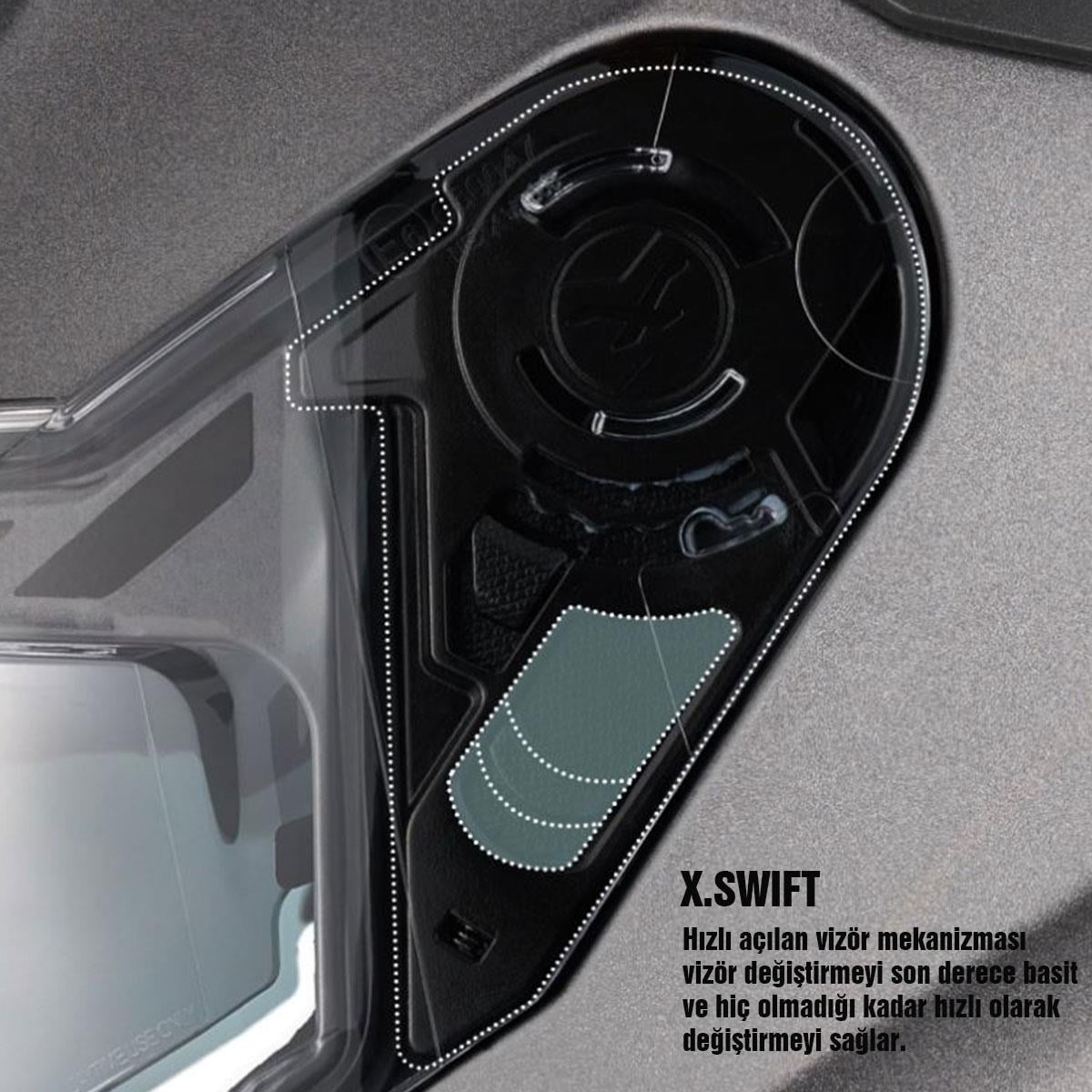 Nexx Y.100 - Y.100R - SX.100 - SX.100R Kask Yan Vida Seti