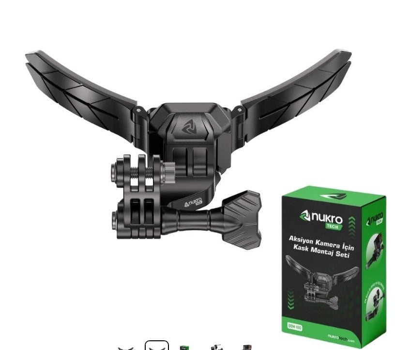 QDM-100 Kask Montaj Seti | Aksiyon Kamera Çene BağlantısıNukrotech Aksiyon Kamera İçin Kask Montaj Seti