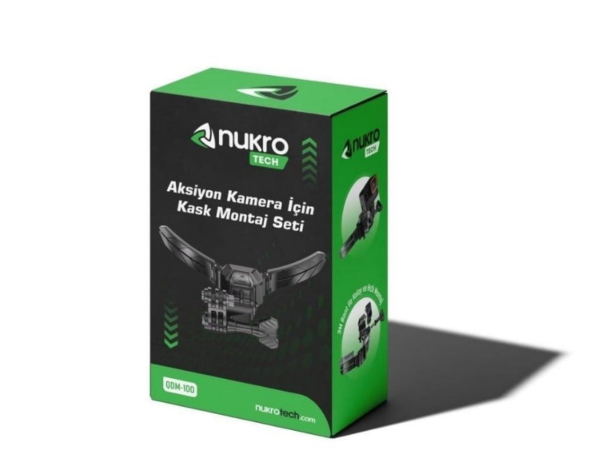QDM-100 Kask Montaj Seti | Aksiyon Kamera Çene BağlantısıNukrotech Aksiyon Kamera İçin Kask Montaj Seti