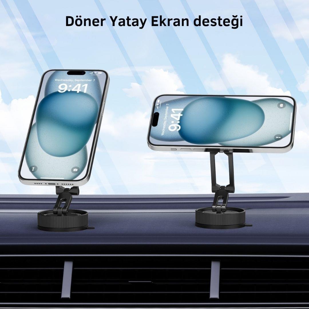 Nukrotech CFX-3 Vakumlu Araç Telefon Tutucu | MagSafeNukrotech CFX-3 Vakumlu Araç Telefon Tutucu