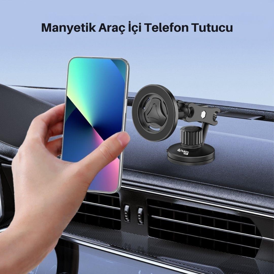 Nukrotech CFX-13 Vakumlu Alüminyum Araç Telefon Tutucu | MagSafeNukrotech CFX-13 Vakumlu Alüminyum Araç Telefon Tutucu