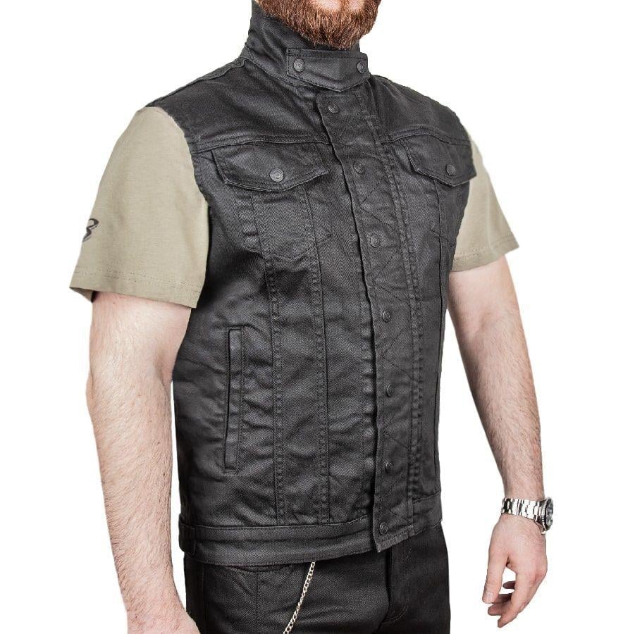 TheBikerJeans Black İron Vest Kot Motosiklet Yeleği