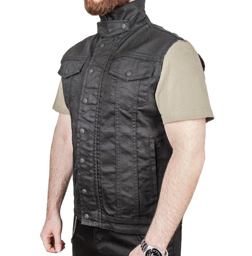TheBikerJeans Black İron Vest Kot Motosiklet Yeleği
