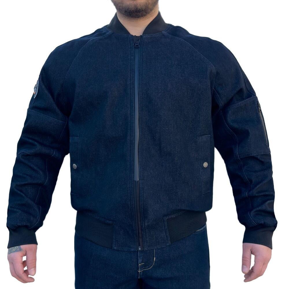 TheBikerJeans Night Flight Bomber Dark Blue Korumalı Motosiklet Montu
