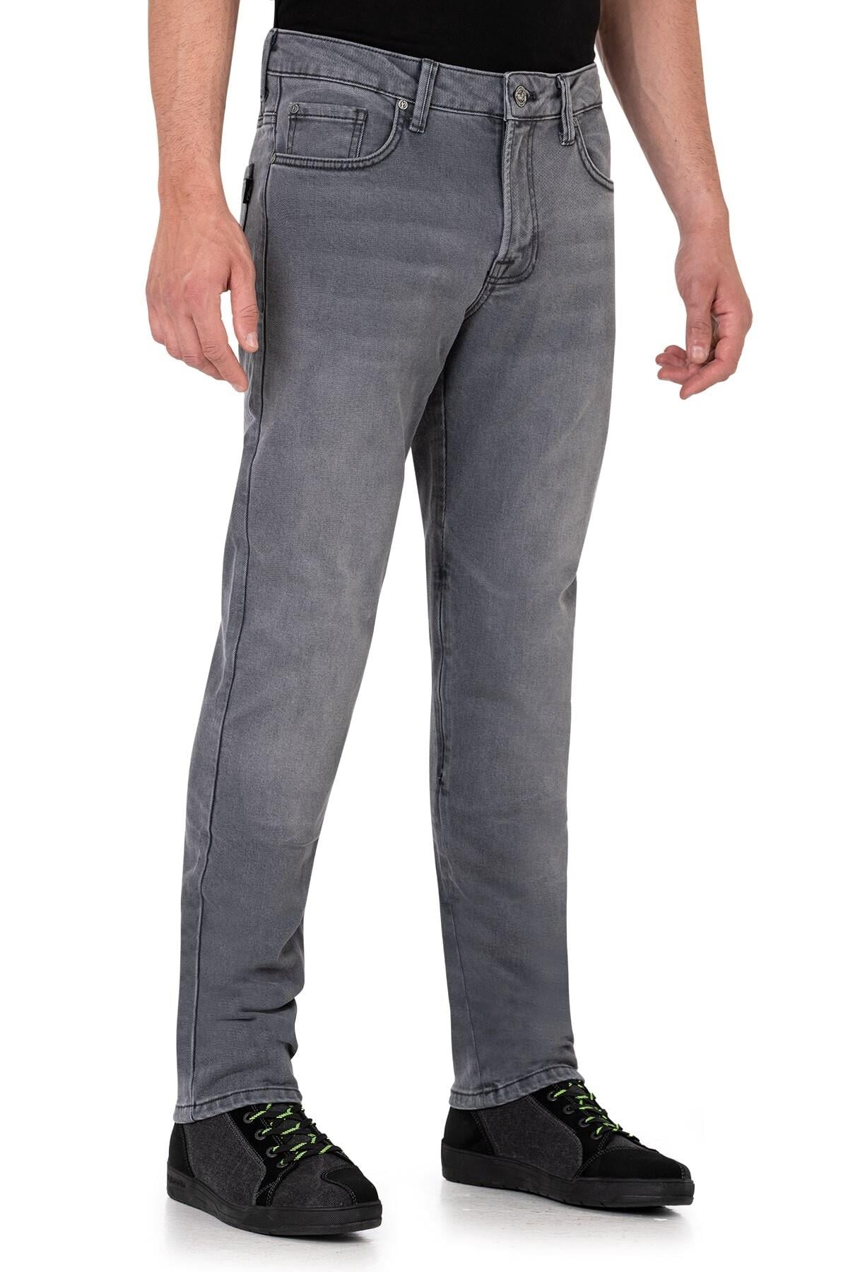 TheBikerJeans Urbanizer Grey Korumalı Motosiklet Kot Pantolonu
