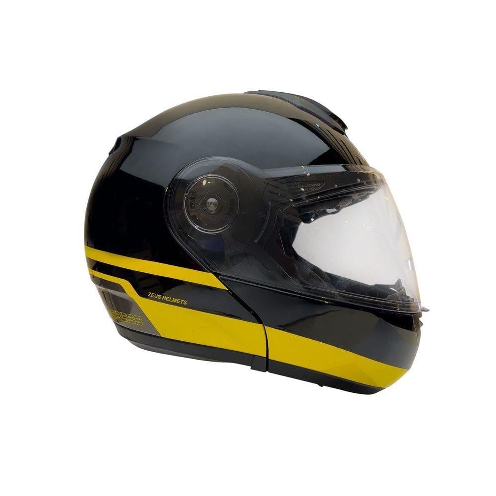 Zeus ZS-3050 BE6 Black Yellow Çene Açılır Motosiklet Kask