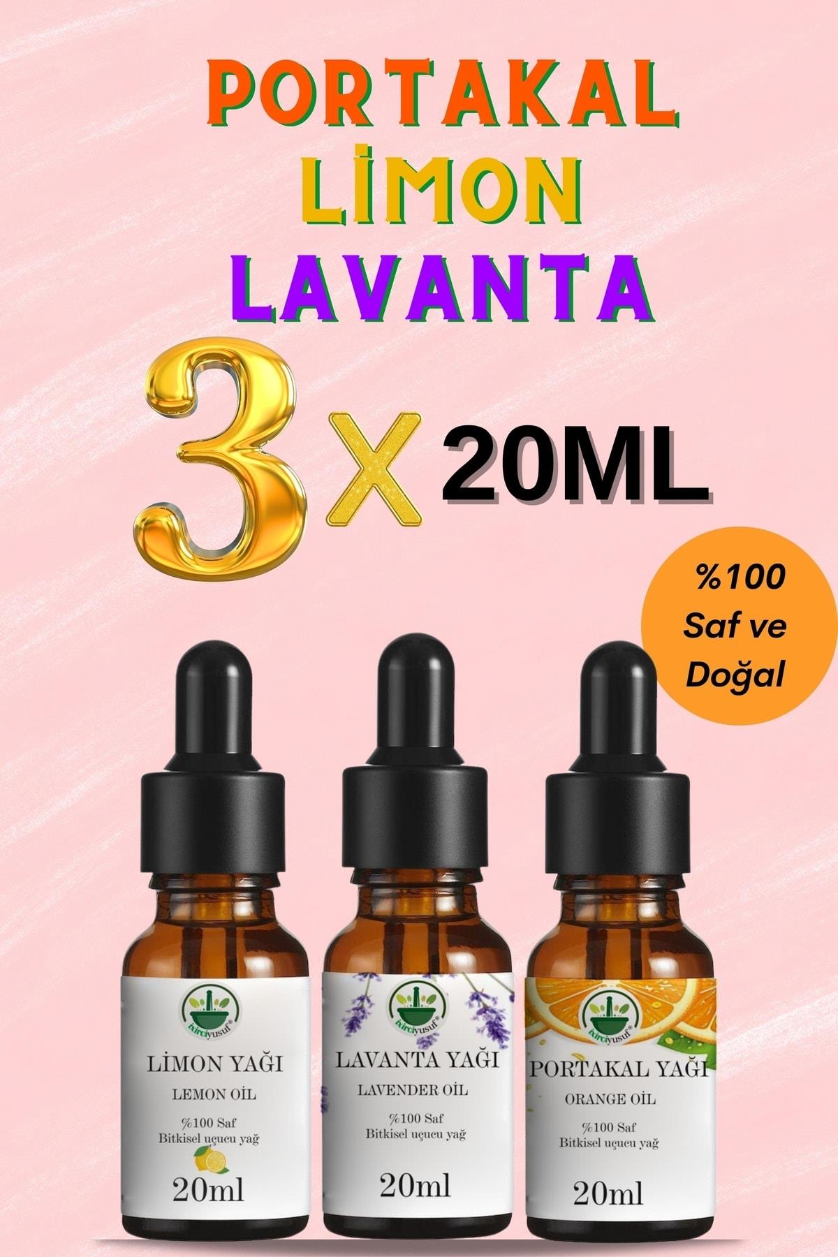 Lavanta Yağı + Limon Yağı + Portakal Yağı 3'lü %100 Saf Uçucu Yağ Seti (20ml)