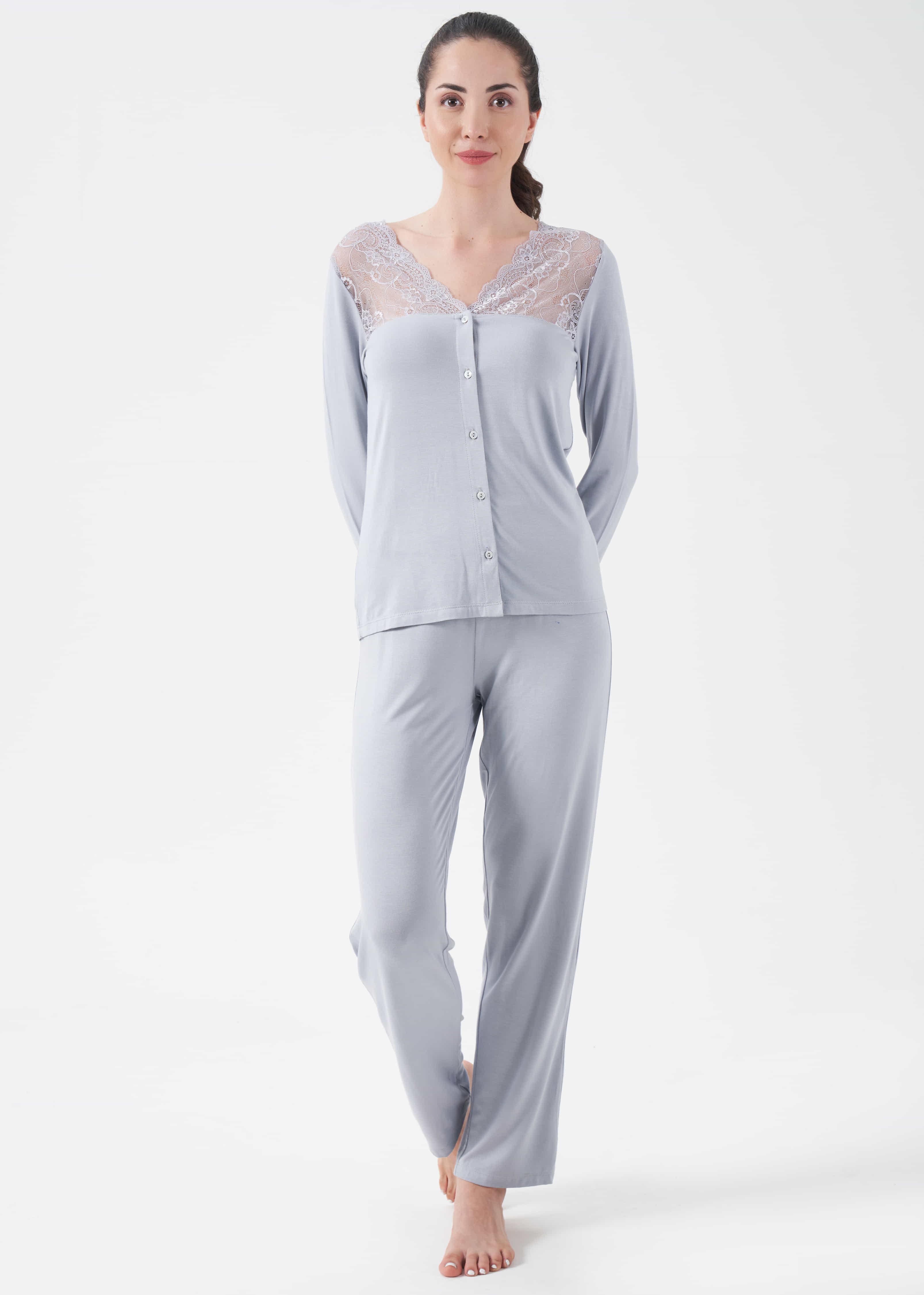 Kadın Dantelli Pijama Takım - 10006
