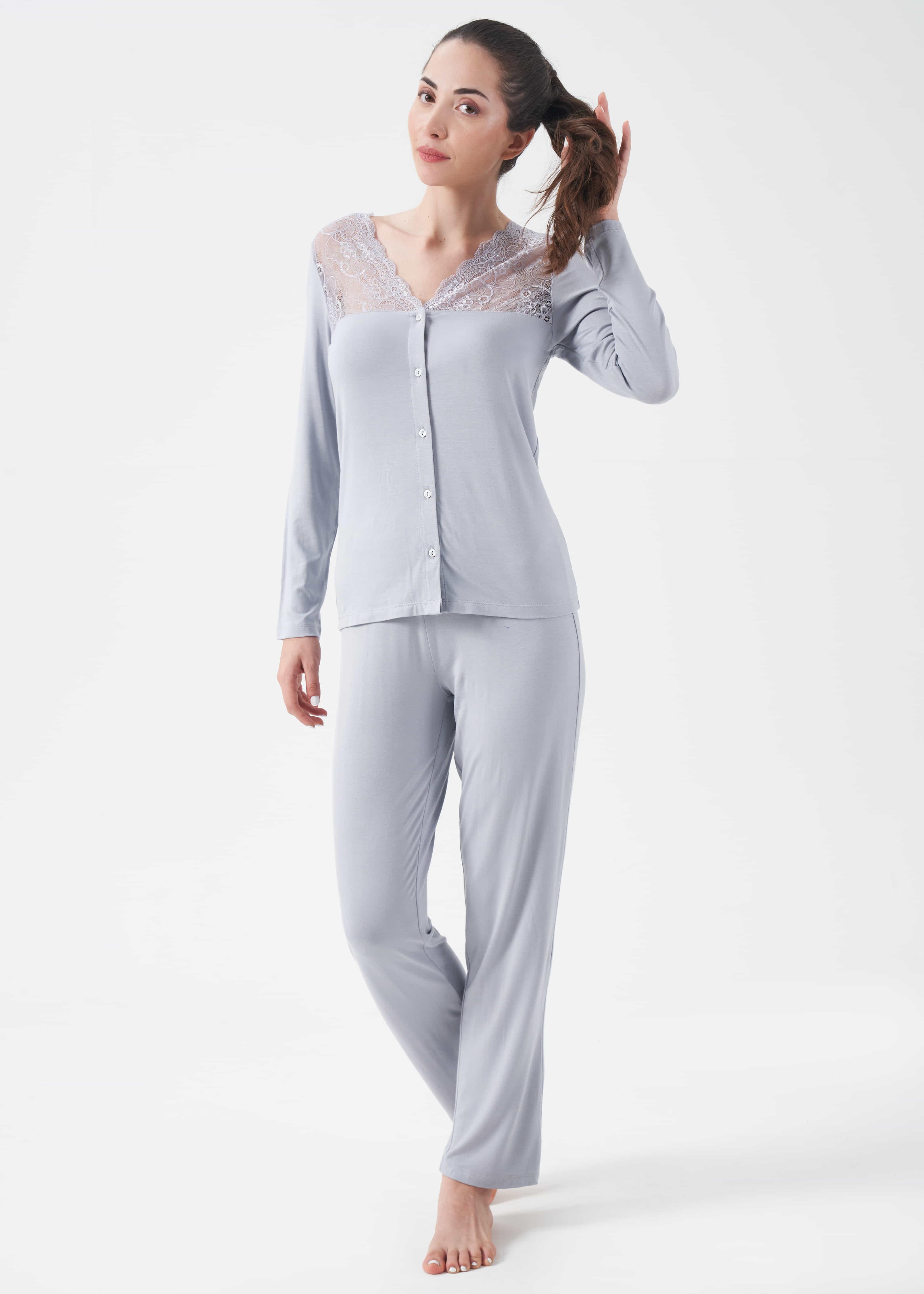 Kadın Dantelli Pijama Takım - 10006
