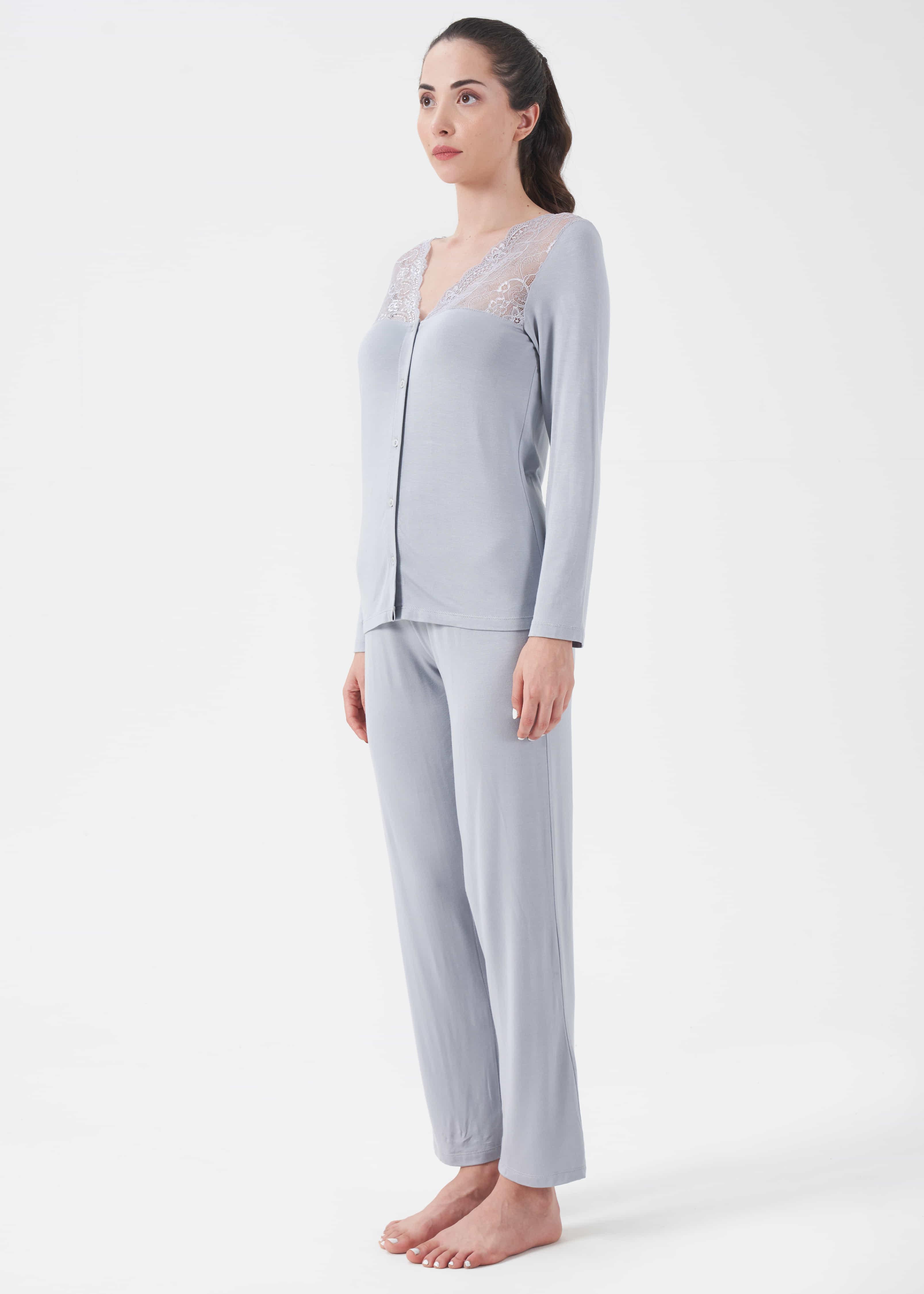 Kadın Dantelli Pijama Takım - 10006
