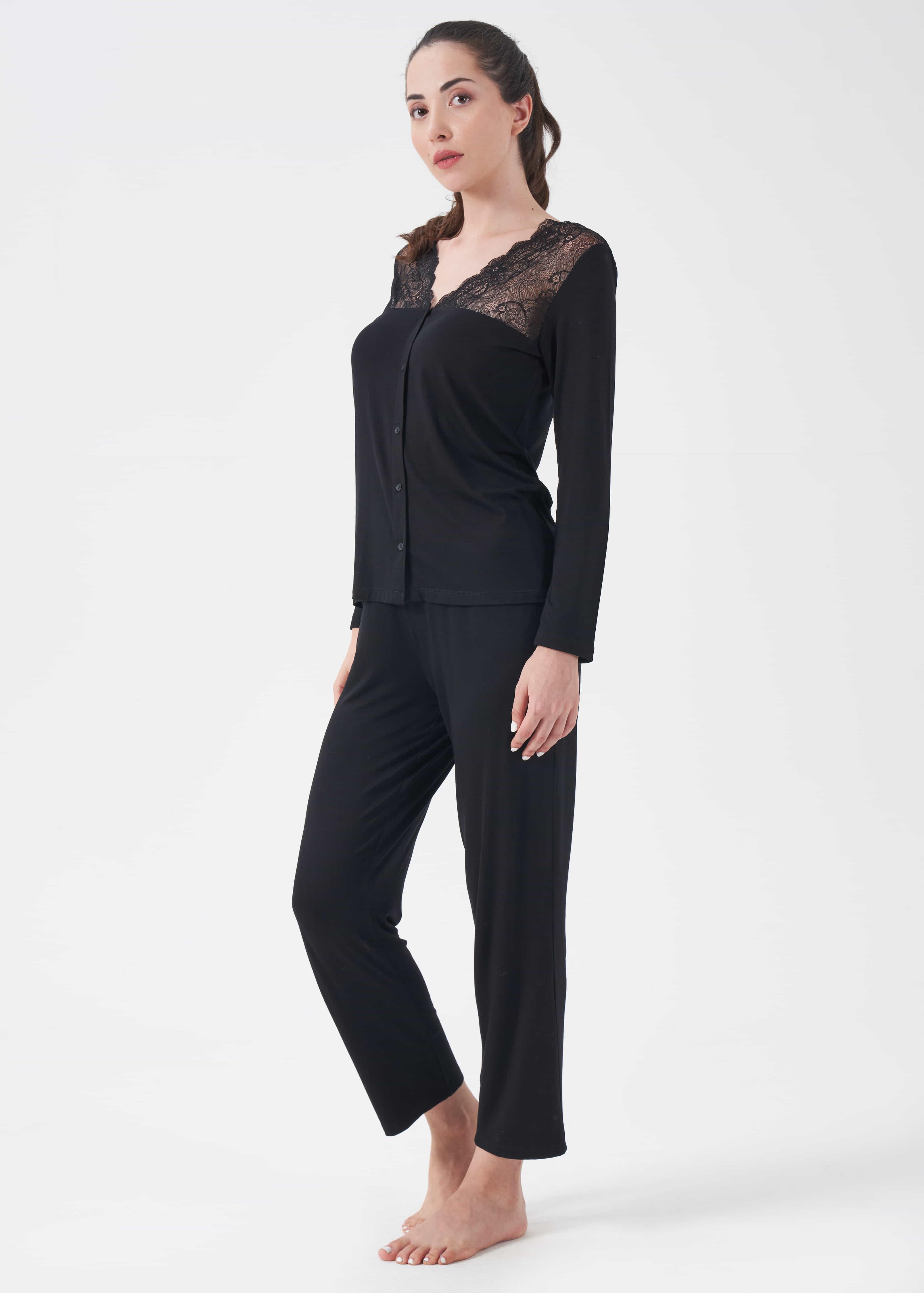 Kadın Dantelli Pijama Takım - 10006
