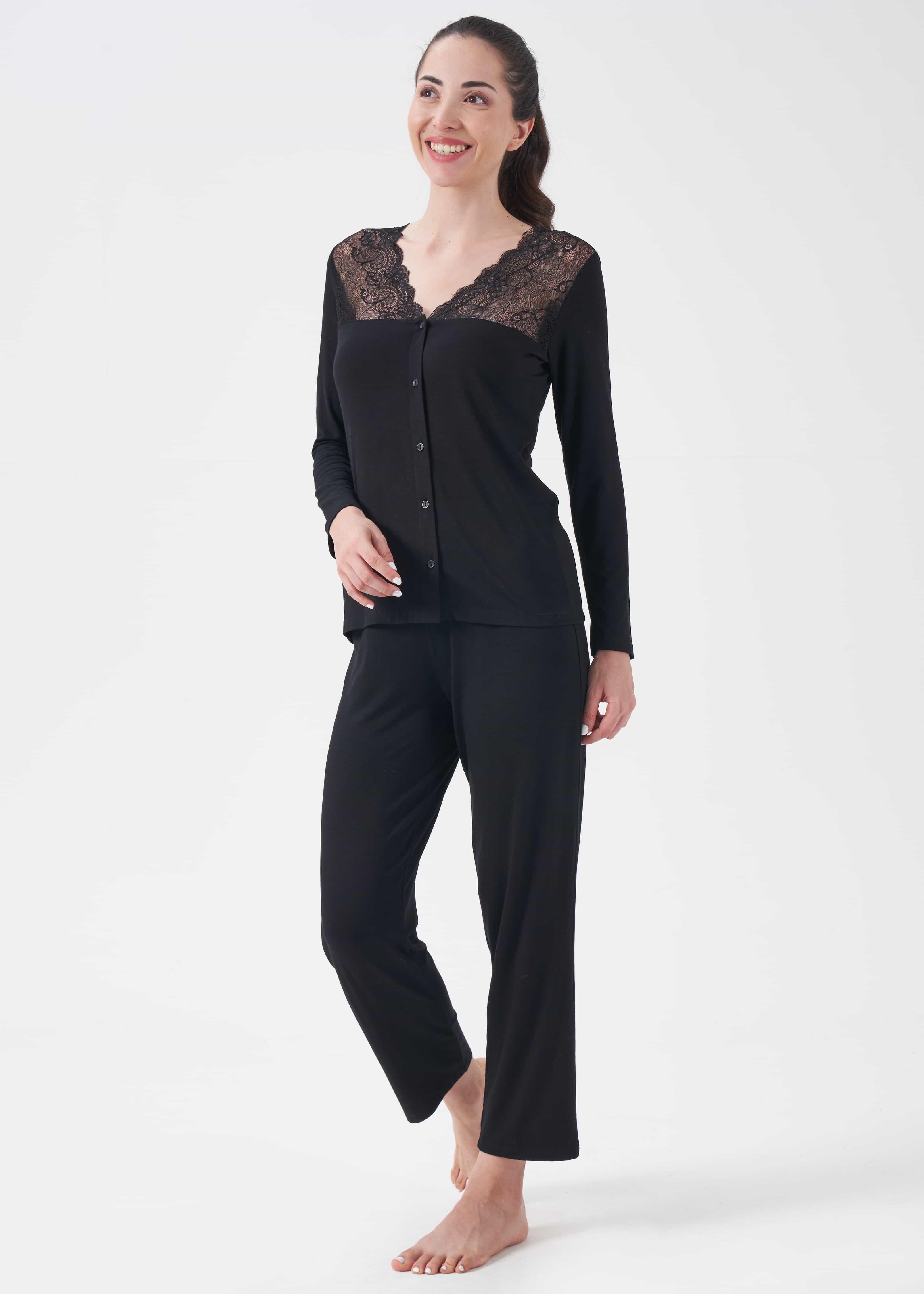 Kadın Dantelli Pijama Takım - 10006