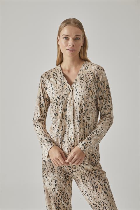 Kadın Gömlek Pijama Takım - 10771