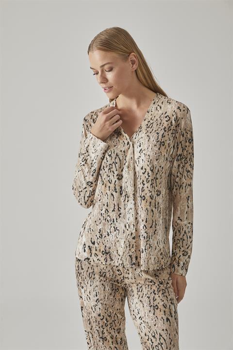 Kadın Gömlek Pijama Takım - 10771