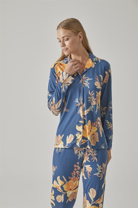 Kadın Gömlek Pijama Takım - 10772