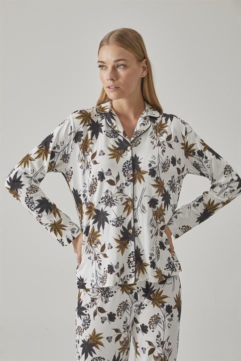 Kadın Gömlek Pijama Takım - 10778