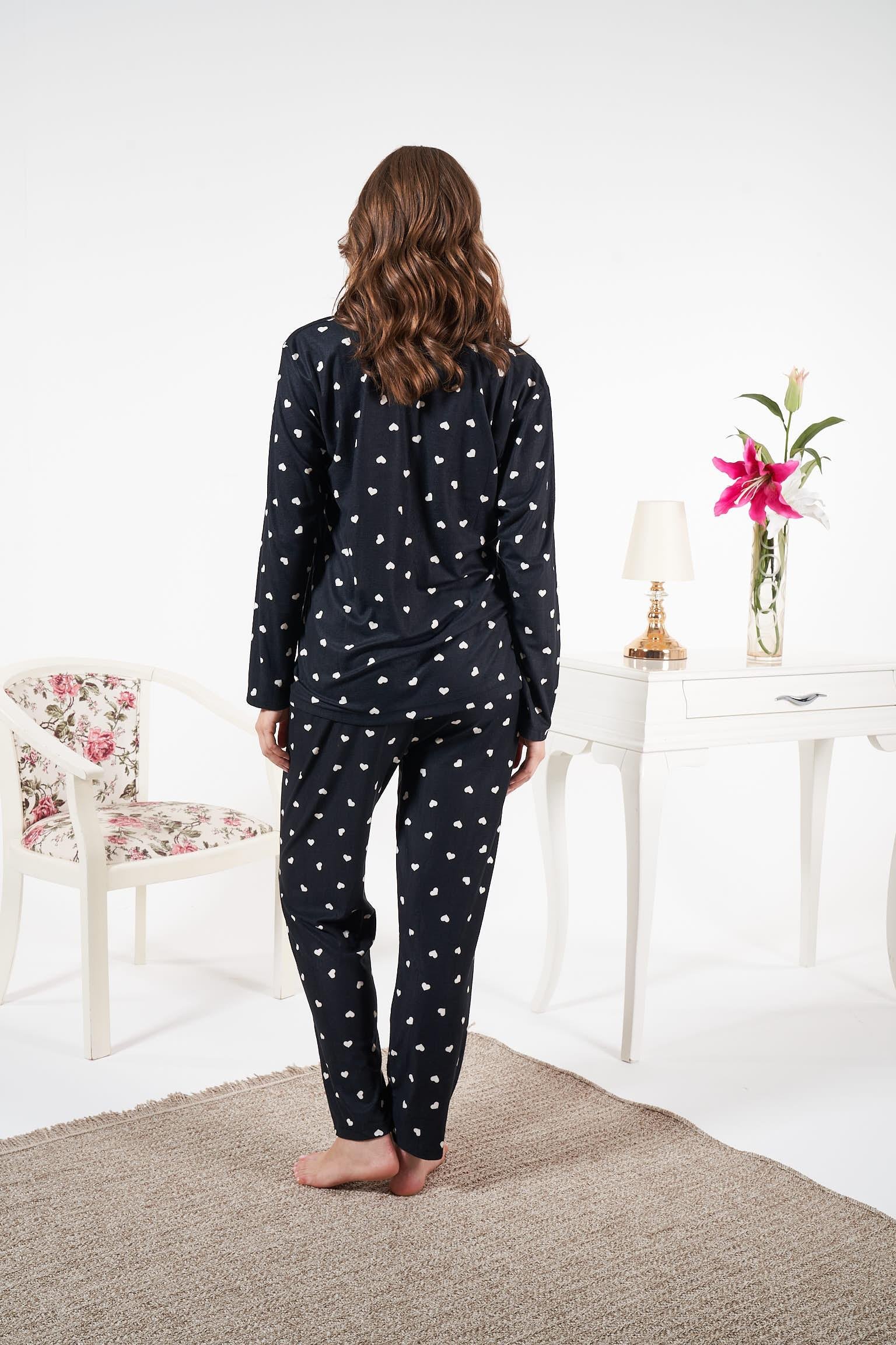 Kadın Süet Gömlek Pijama Takımı - 25334R